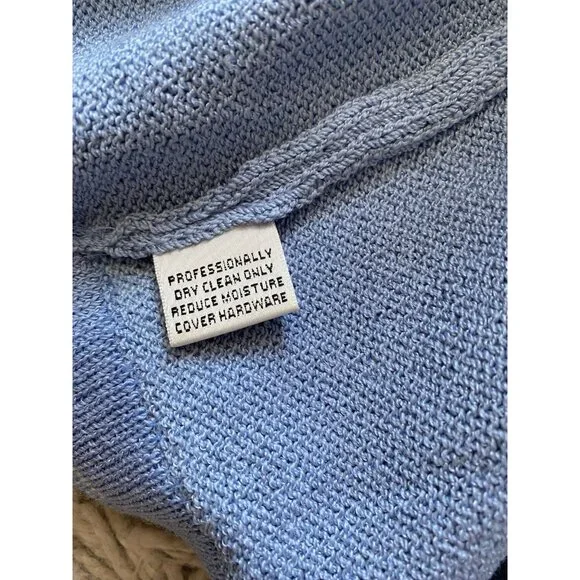 St. John Marie Gray Sweater Santana Knit 14 Blue Layering Wool Blend Duster